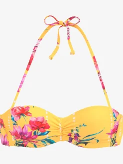 Hauts de bikini bandeau à motifs floraux rembourrés