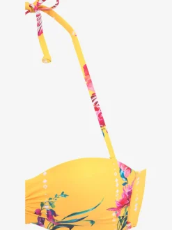 Hauts de bikini bandeau à motifs floraux rembourrés