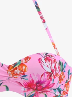 Hauts de bikini bandeau à motifs floraux rembourrés