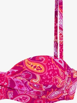 Hauts de bikini bandeau paisley avec bretelles multiway