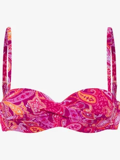 Hauts de bikini bandeau paisley avec bretelles multiway