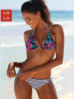 Hauts de bikini à motifs floraux et rayés ajustables