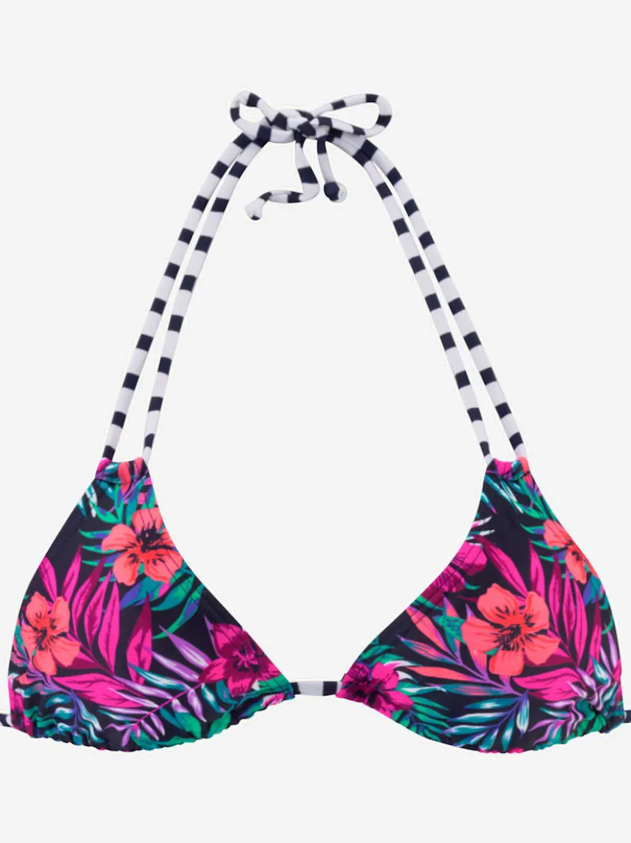 Hauts de bikini à motifs floraux et rayés ajustables