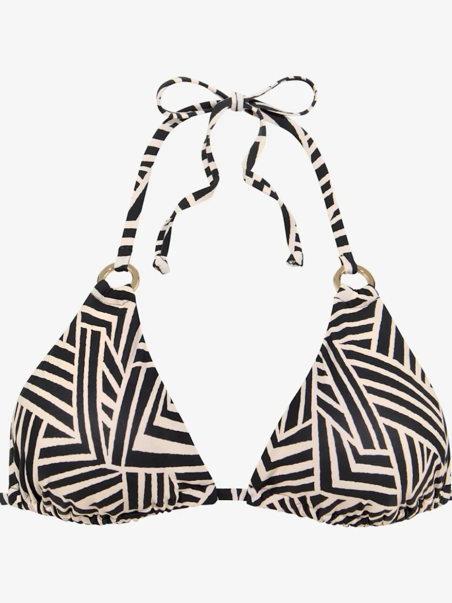Hauts de bikini triangle à imprimé graphique recyclé