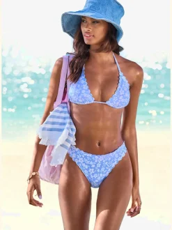 Hauts de bikini triangles imprimés à fleurs doux et amovibles