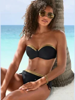Hauts de maillot à armatures avec détails métallisés froncés