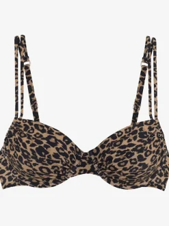Hauts de maillot de bain à armatures avec motifs léopard.
