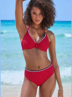Hauts de maillot de bain avec bonnets amovibles cordons