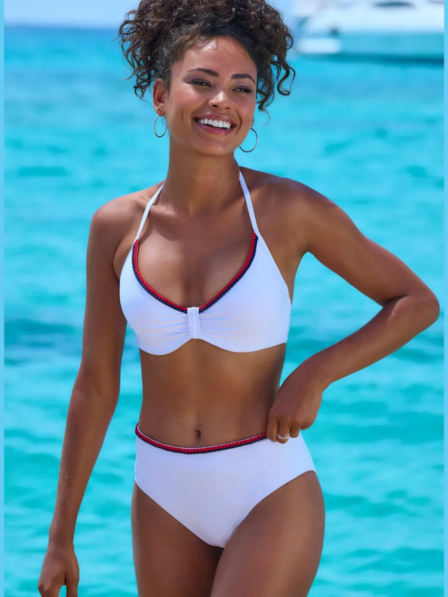 Hauts de maillot de bain avec bonnets amovibles cordons