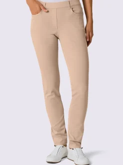 Jean ajusté en coton lyocell avec ceinture élastique et 4 poches