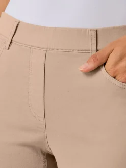 Jean ajusté en coton lyocell avec ceinture élastique et 4 poches