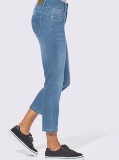 Jean 7/8 avec ceinture gainante et empiècement au dos