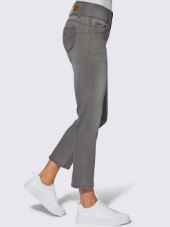 Jean 7/8 avec ceinture gainante et empiècement au dos