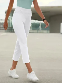 Jean 7/8 avec ceinture intérieure élastique et 5 poches