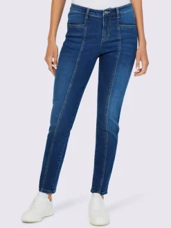 Jean avec couture de séparation et poches fendues