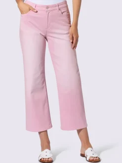 Jean 7/8 avec jambes larges et style usé trendy