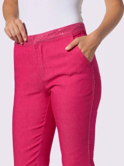 Jean bootcut avec pierres brillantes et poches latérales