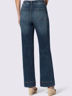 Jean bootcut doux extensible taille haute à poches