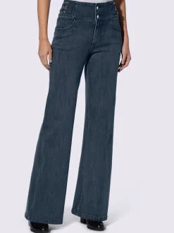Jean bootcut effet push-up avec bride décorative latérale