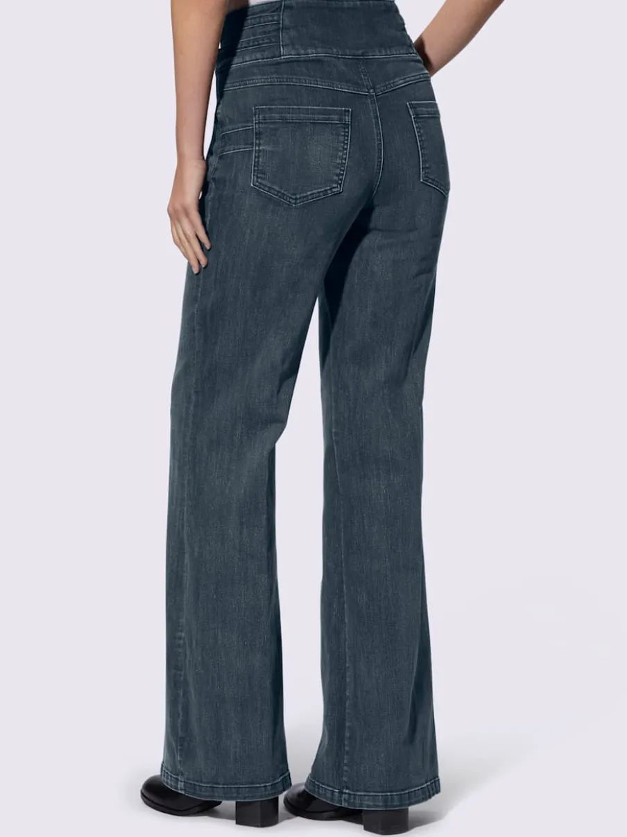 Jean bootcut effet push-up avec bride décorative latérale