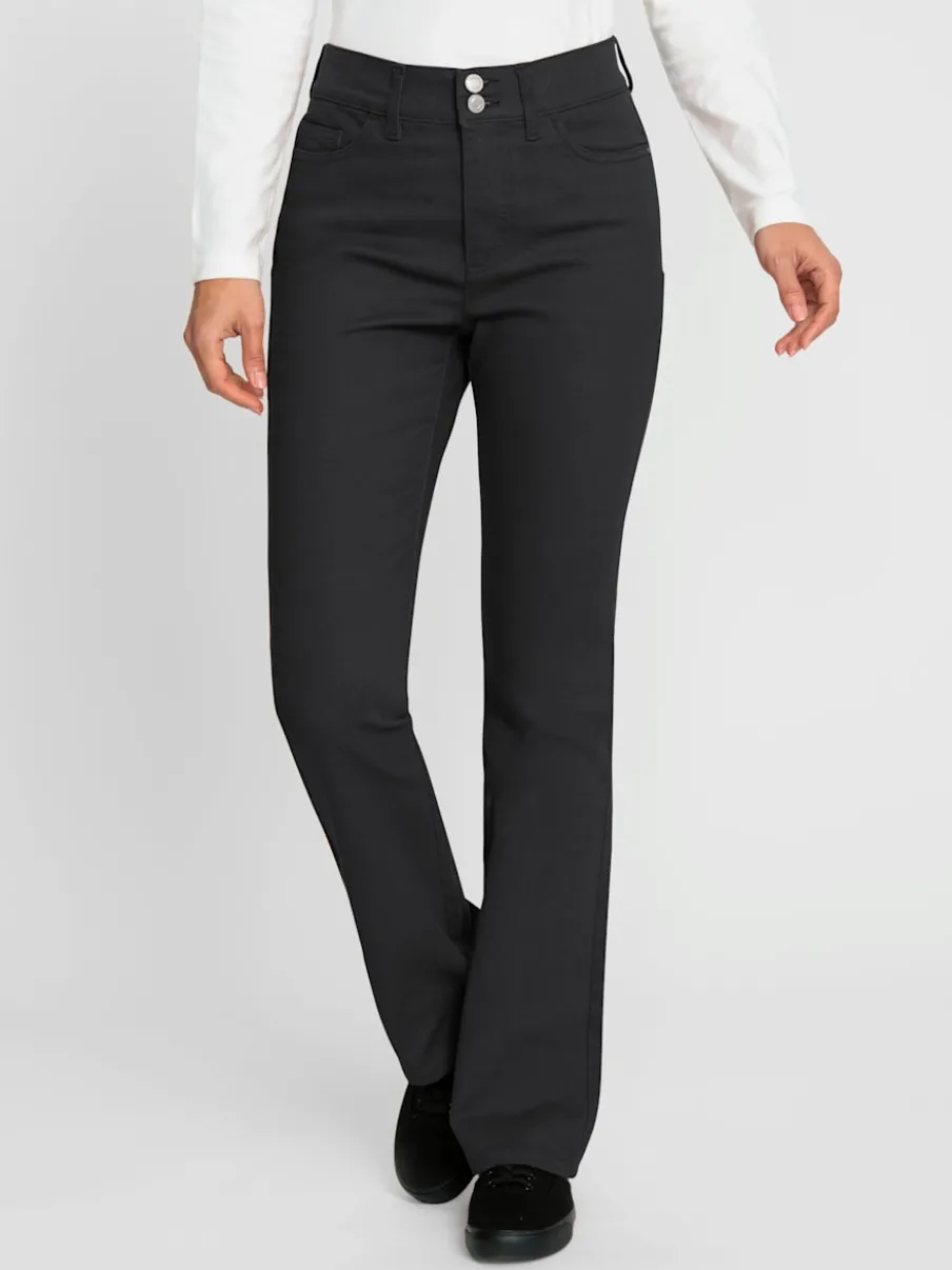 Jean bootcut en coton cinq poches légèrement évasé