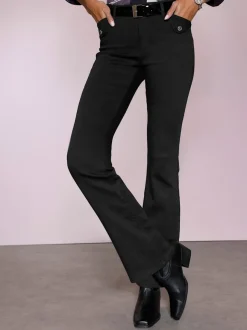 Jean bootcut en modal-coton avec ceinture gainante et poches