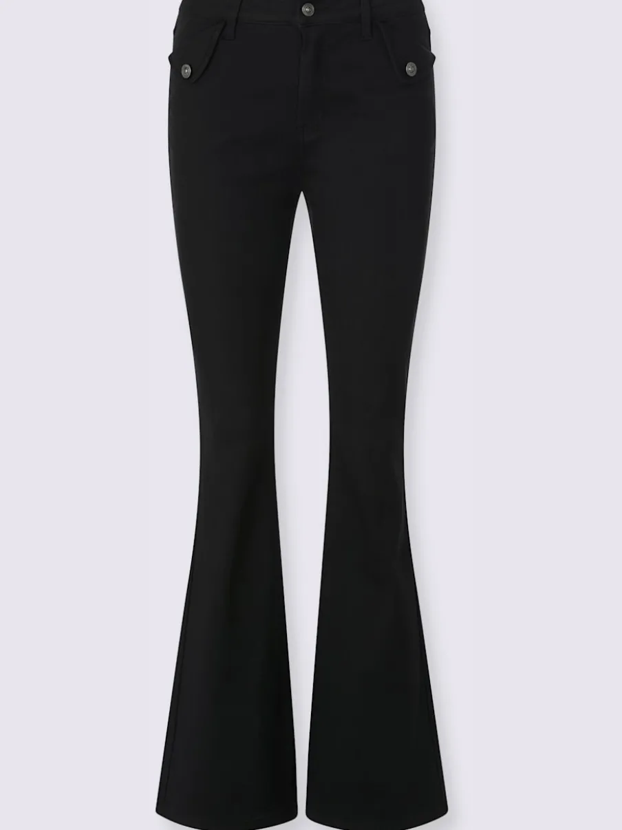 Jean bootcut en modal-coton avec ceinture gainante et poches