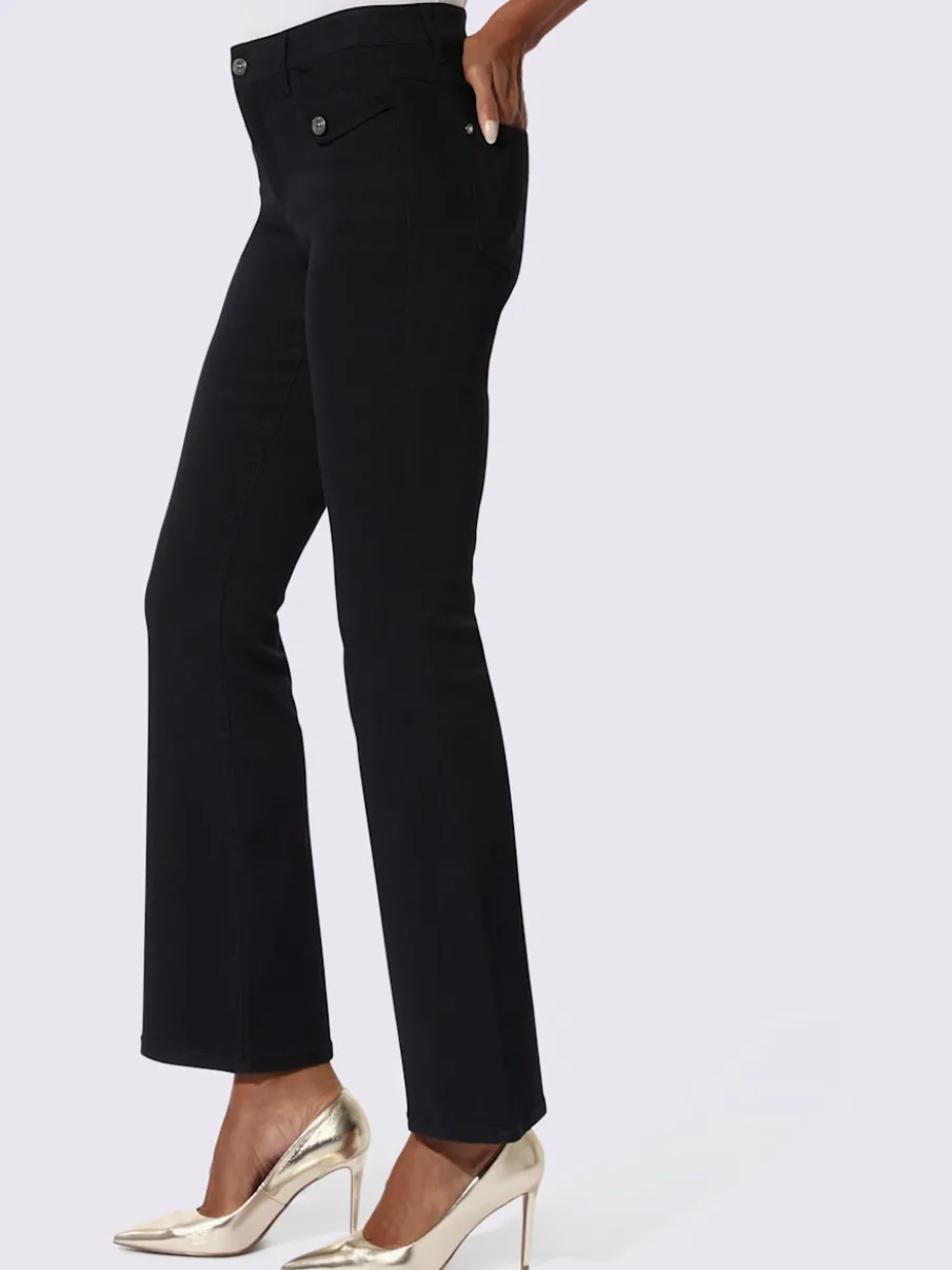 Jean bootcut en modal-coton avec ceinture gainante et poches