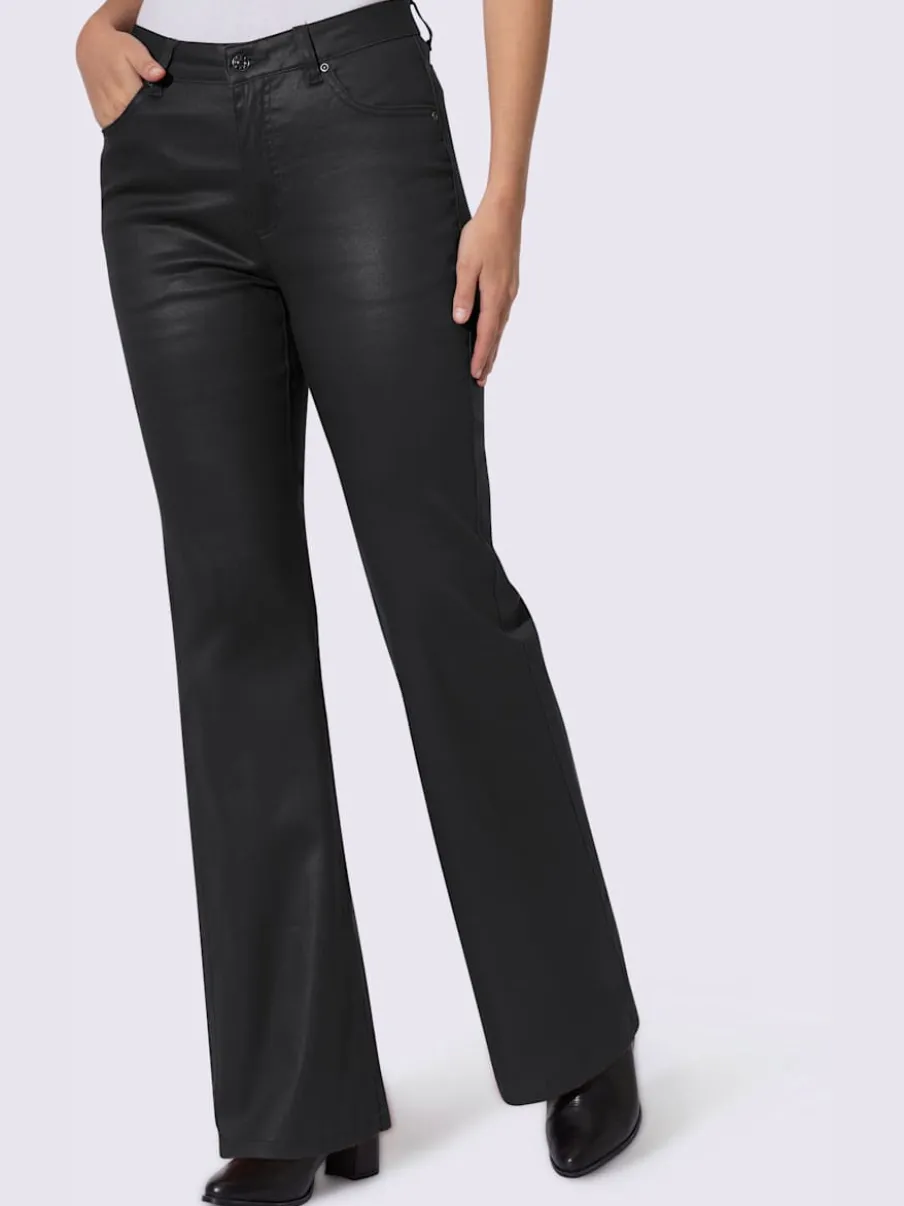 Jean bootcut revêtement brillant