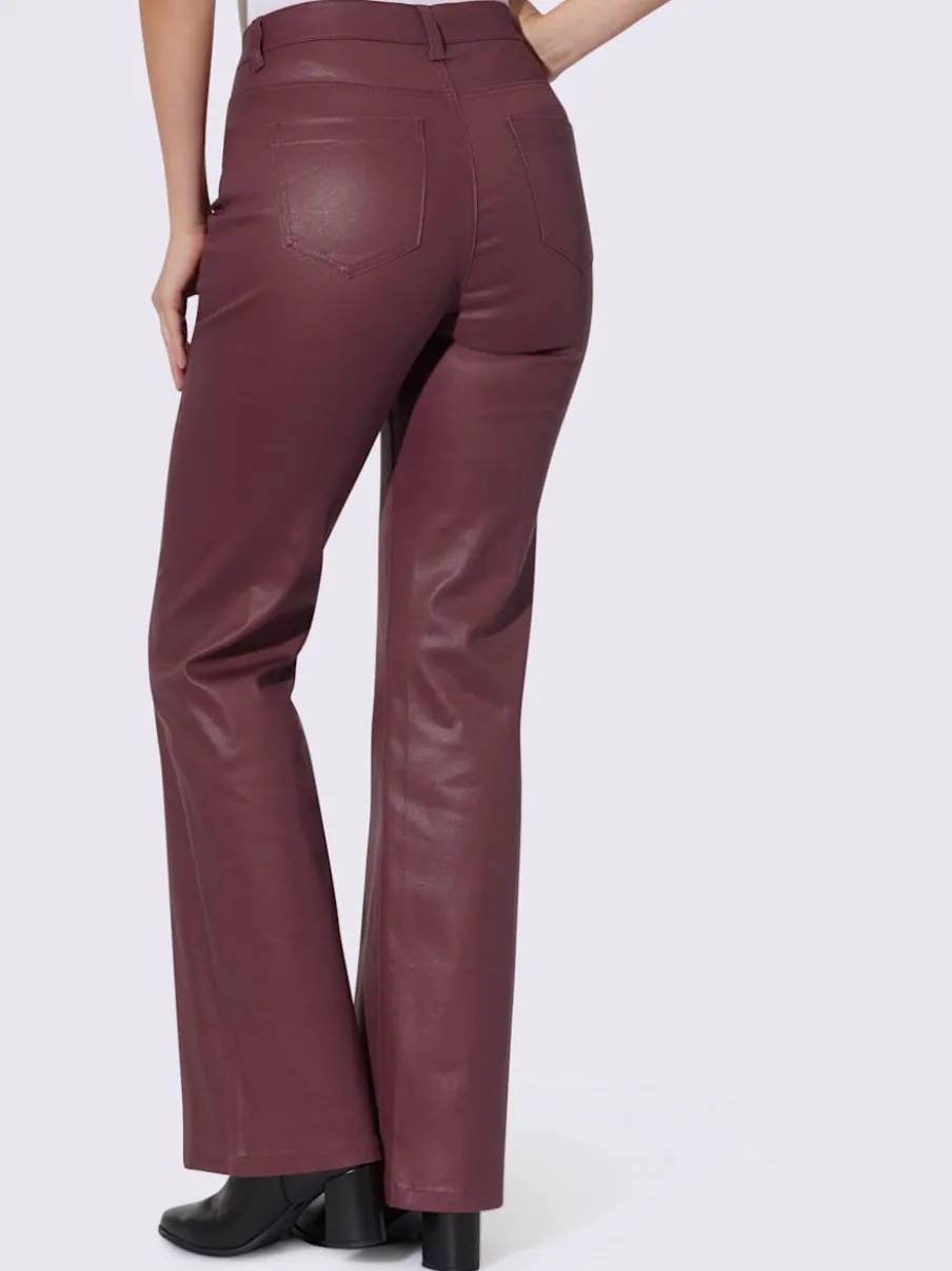 Jean bootcut revêtement brillant