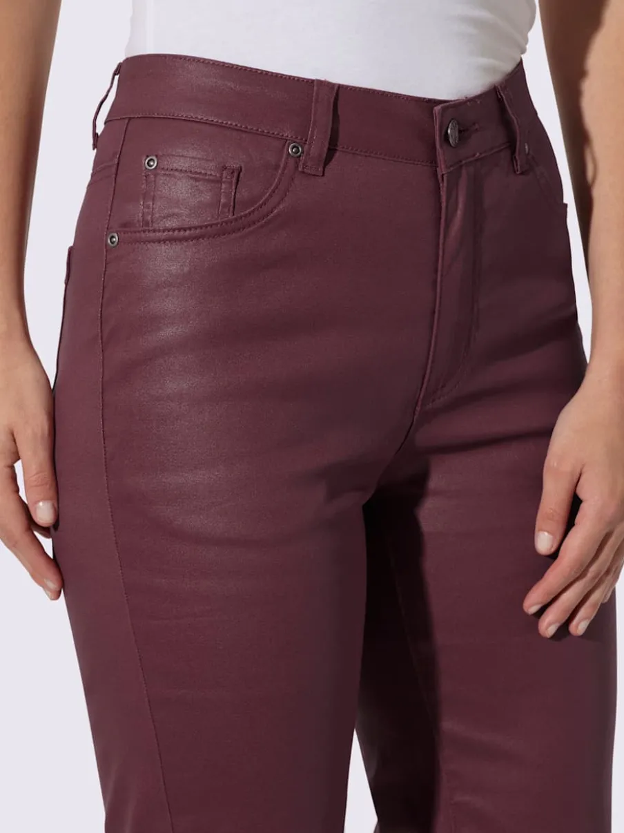 Jean bootcut revêtement brillant