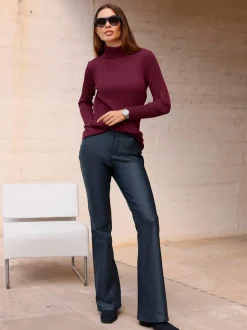 Jean bootcut revêtement brillant