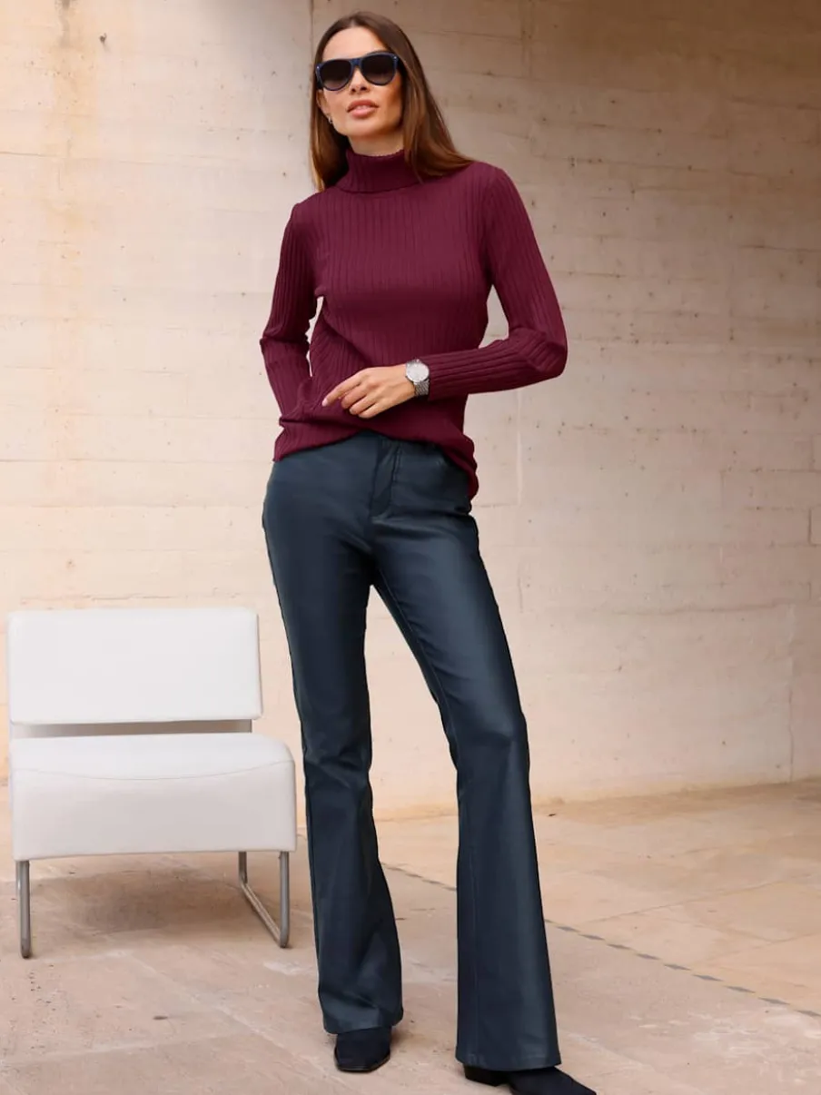 Jean bootcut revêtement brillant