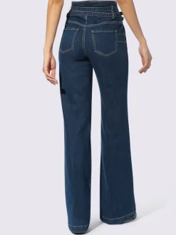 Jean bootcut taille haute avec ceinture intégrée structurante