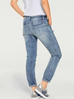 Jean boyfriend décontracté cinq poches style casual confort