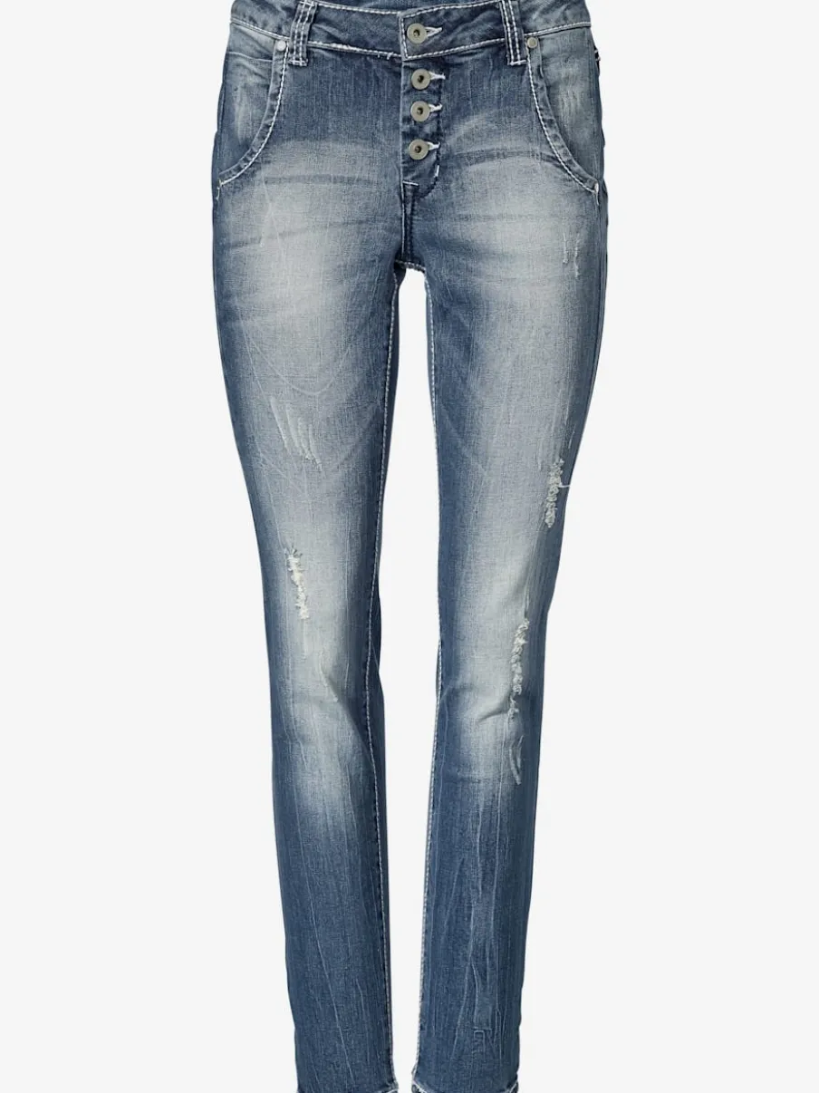 Jean boyfriend décontracté cinq poches style casual confort