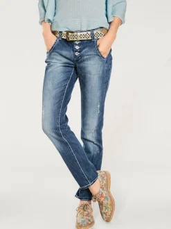 Jean boyfriend décontracté cinq poches style casual confort