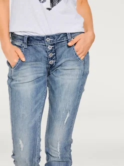 Jean boyfriend décontracté cinq poches style casual confort