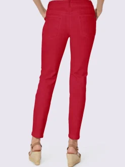 Jean boyfriend 5 poches avec fermeture bouton et coutures décoratives