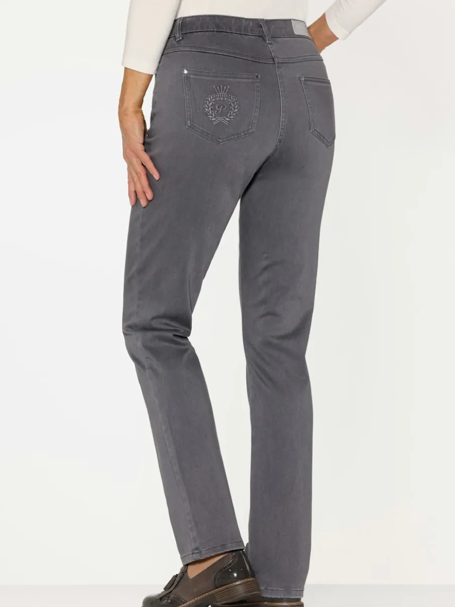 Jean cinq poches avec ceinture élastique intégrée