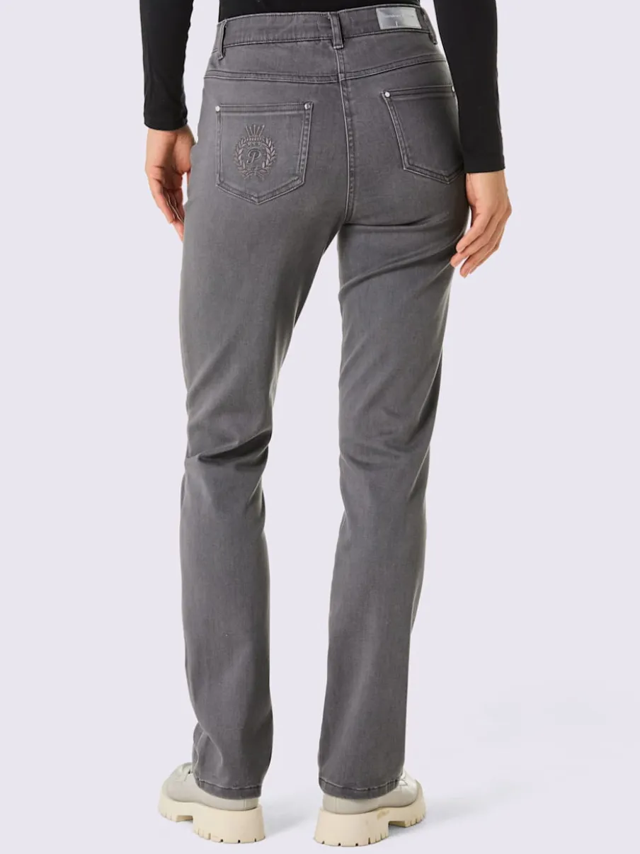 Jean cinq poches avec ceinture élastique intégrée
