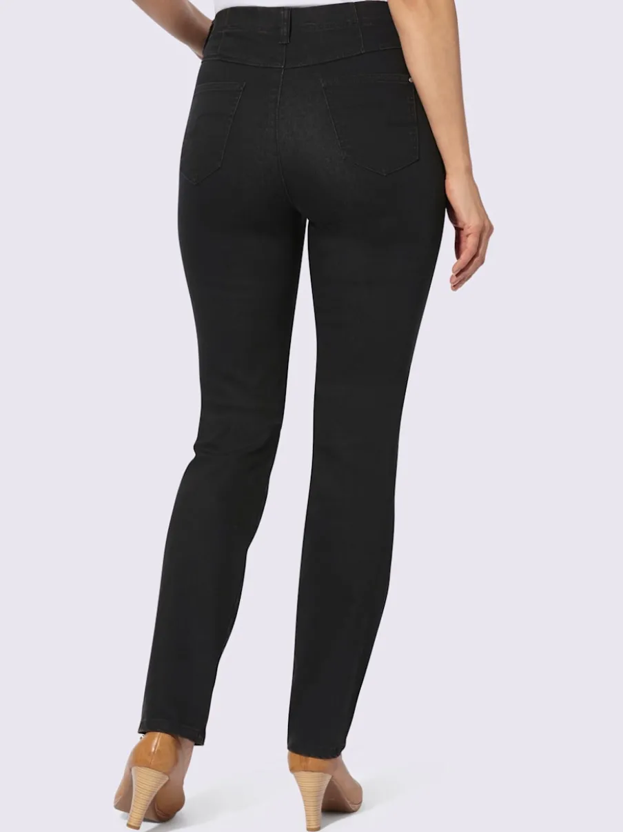 Jean cinq poches coton doux extensible avec ceinture élastique