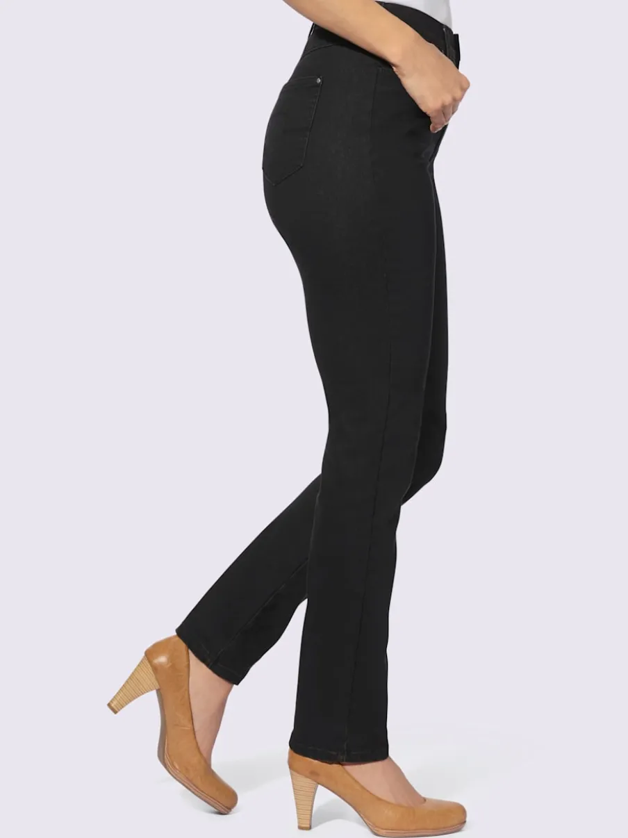 Jean cinq poches coton doux extensible avec ceinture élastique