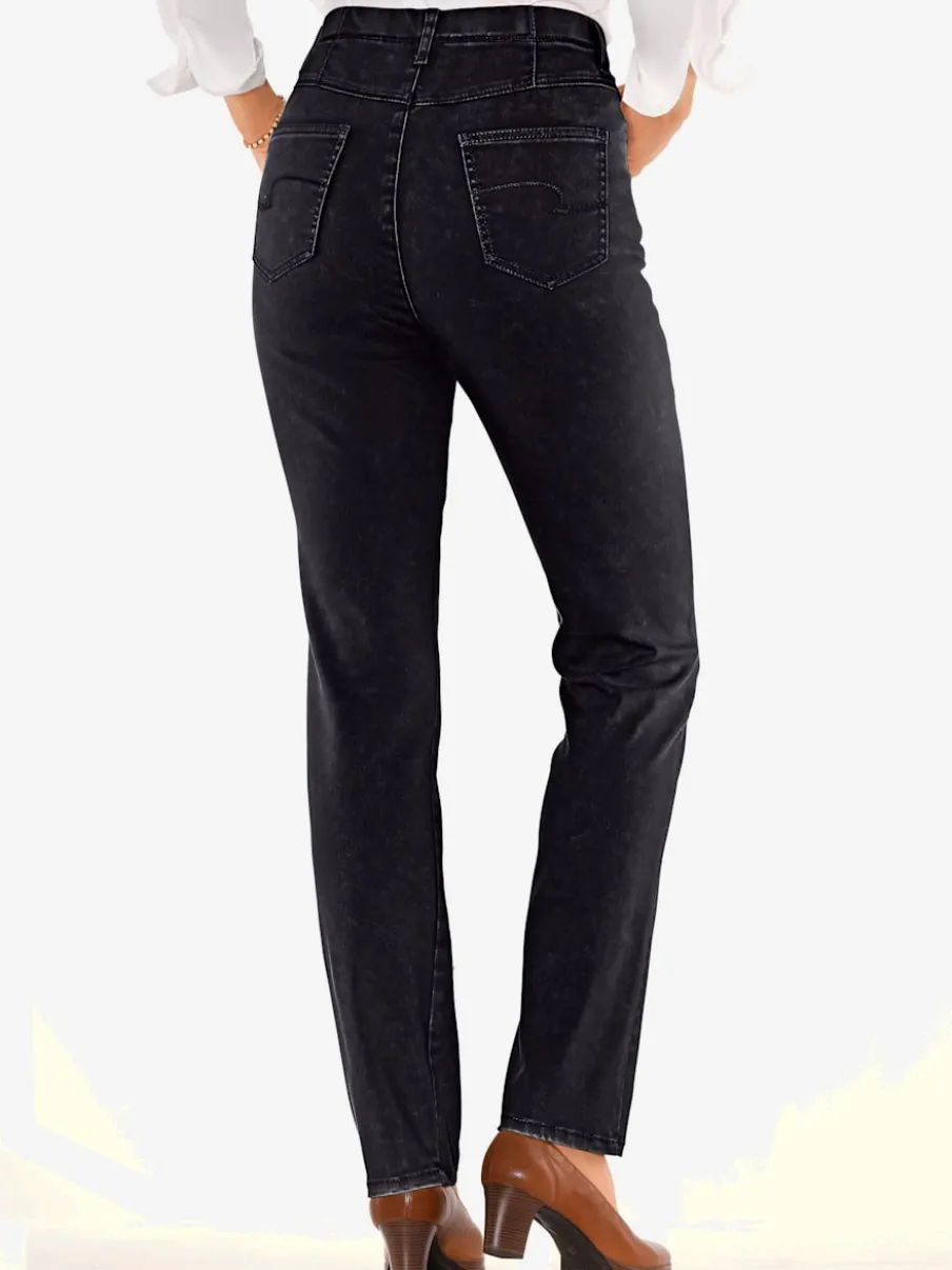 Jean cinq poches coton doux extensible avec ceinture élastique