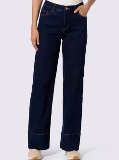 Jean cinq poches large avec ceinture élastique confortable