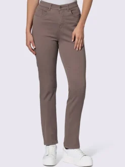 Jean coupe classique avec cinq poches et ceinture élastique