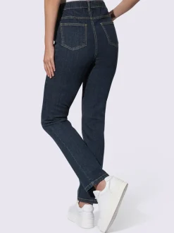 Jean coupe classique avec cinq poches et ceinture élastique