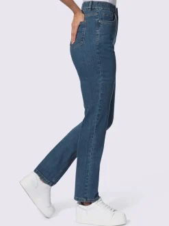 Jean coupe classique avec cinq poches et ceinture élastique