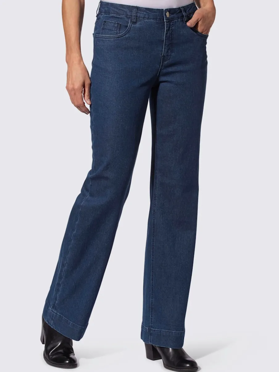 Jean coupe classique à 5 poches jambes larges