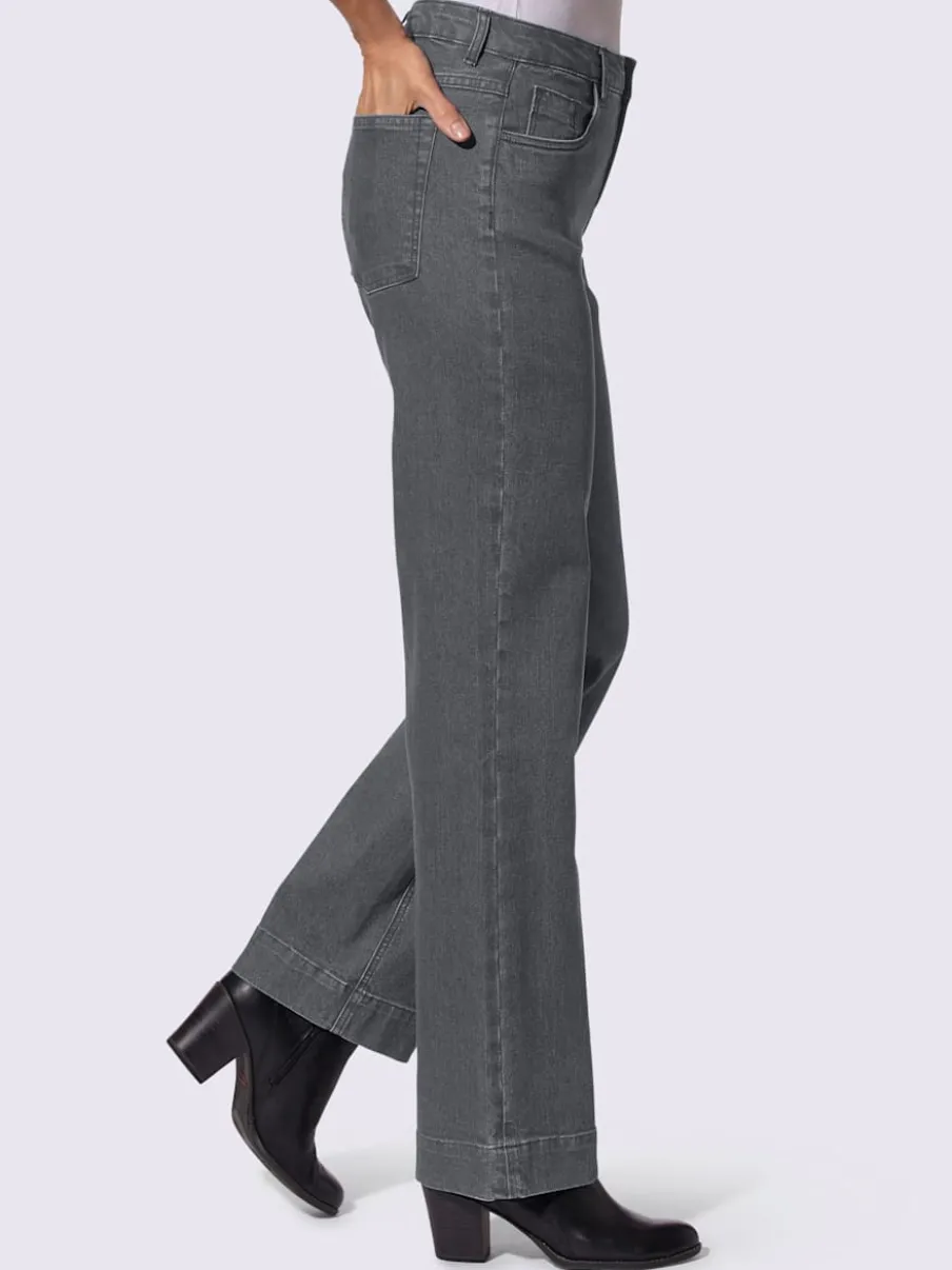 Jean coupe classique à 5 poches jambes larges